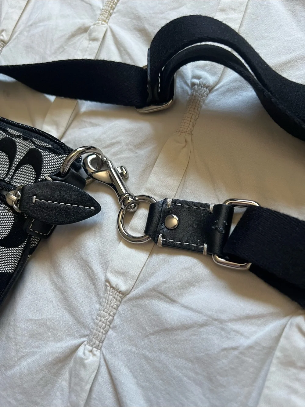 Coach Black and Gray Signature Crossbody Bag